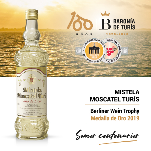 Mistela clásica Moscatel de Turís Oro Berliner Wein Trophy 2019