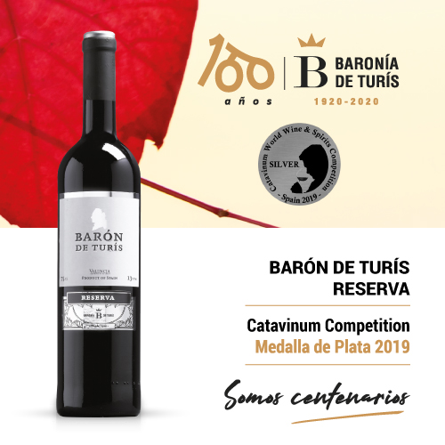Vino tinto reserva Barón de Turís Plata Catavinum 2019