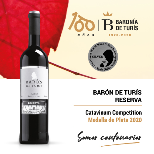 Vino tinto reserva Barón de Turís Plata Catavinum 2020